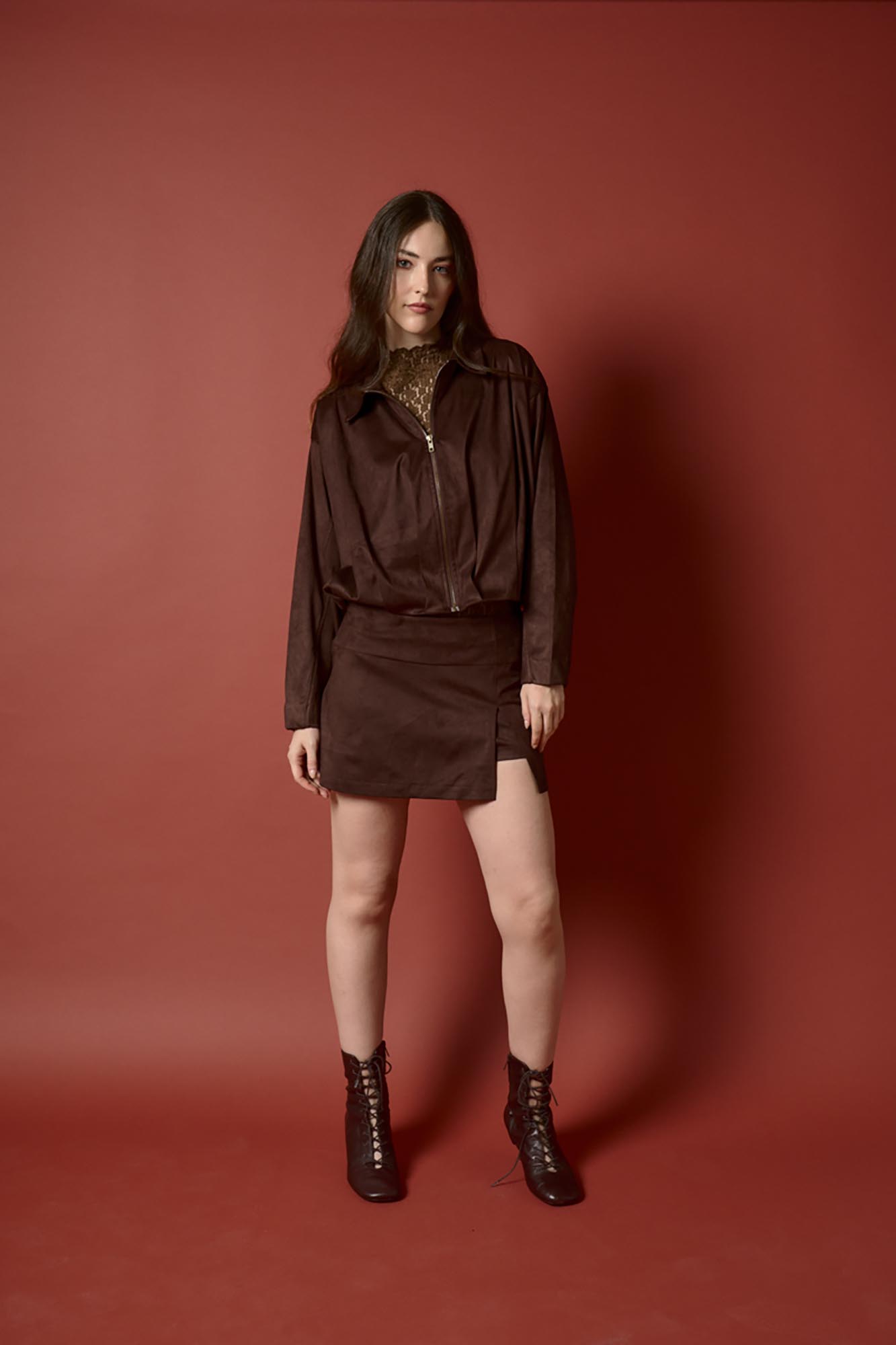 FALDA/SHORT CIERVO CHOCOLATE